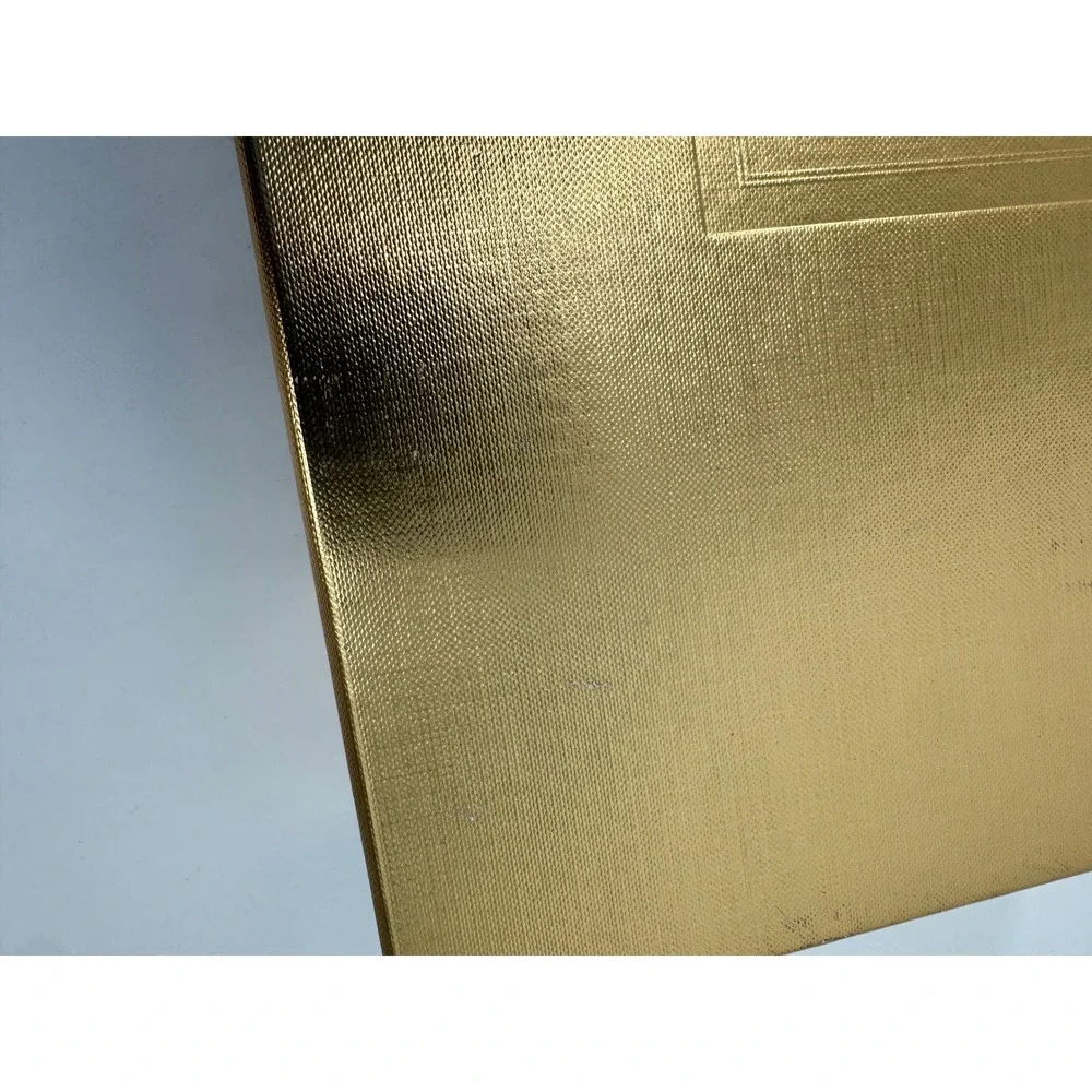 Saint Laurent Shoe Box Unisex Large Gold Metallic Textured Logo Designer Storage
